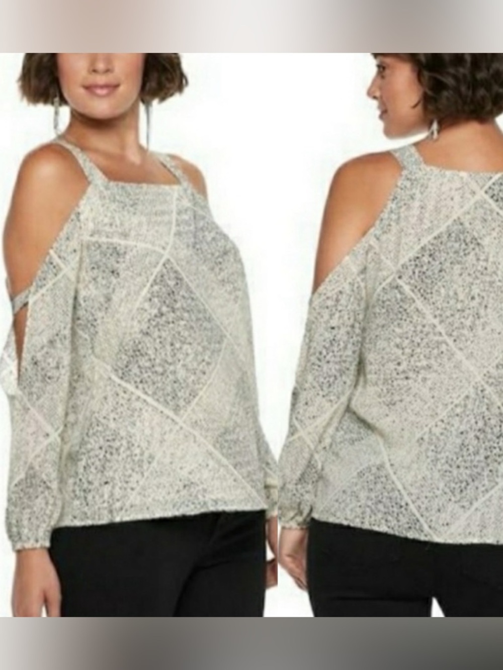 NWT Juicy Couture Stamped Jute Cold Shoulder Top